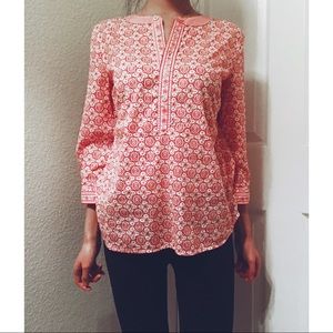 Talbot red patterned blouse